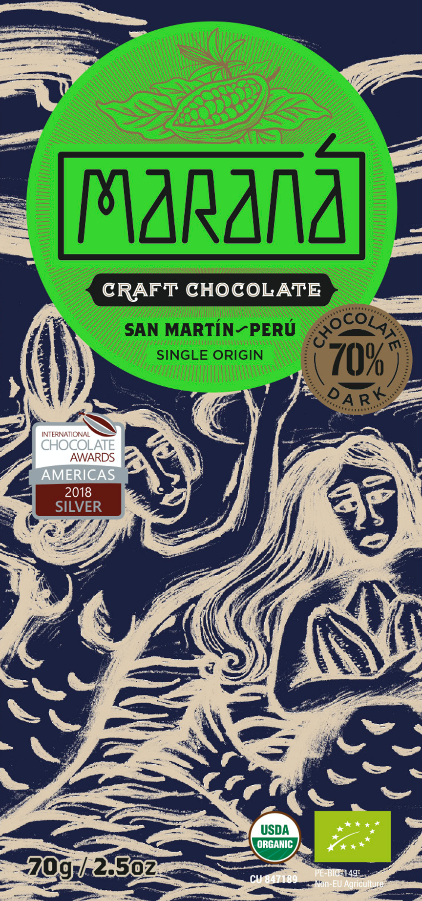 Maranà San Martín tavoletta fondente 70g 70% cacao