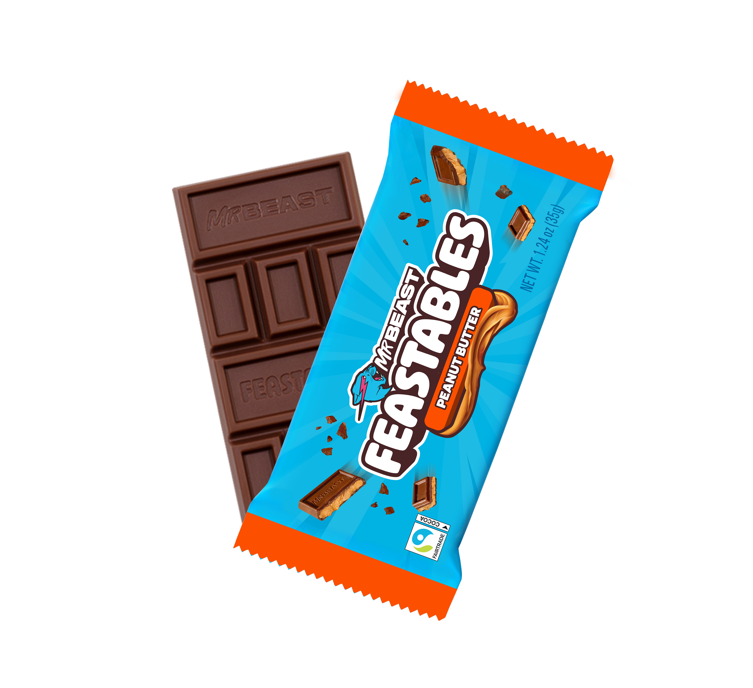 MrBeast Feastables Peanut Butter Tavoletta Latte 10 Pezzi