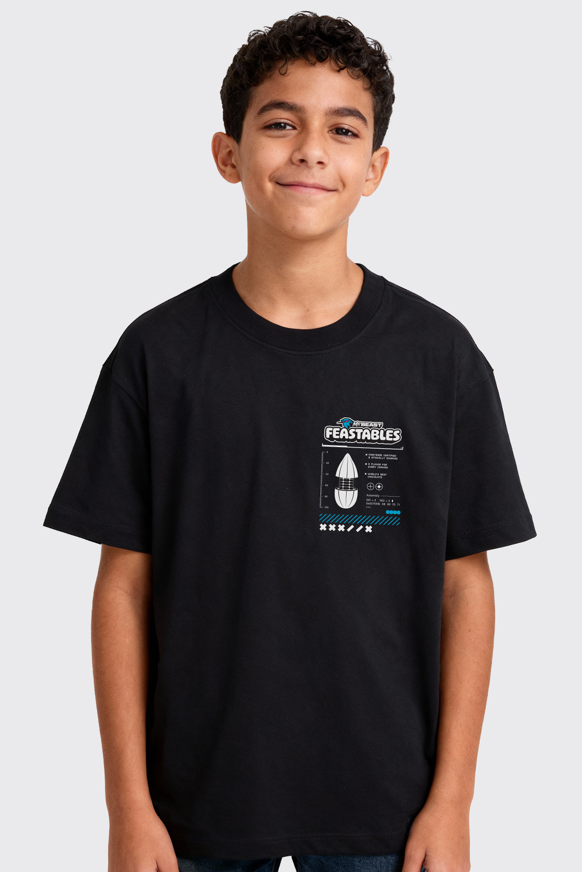 MrBeast Feastables Y2K Tee Maglietta Bambino Nero SM
