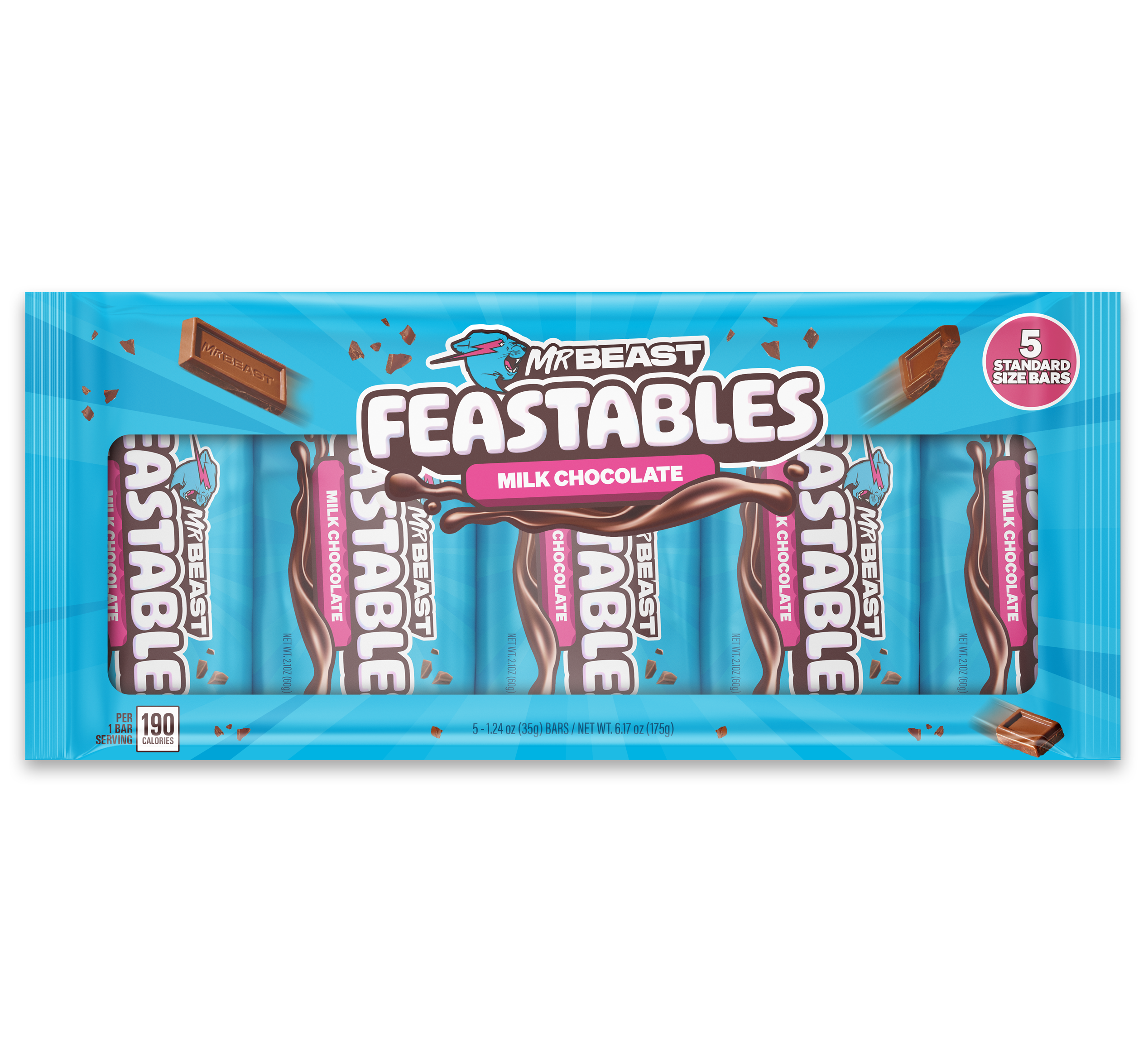 Feastables Chocolate Milk tavoletta bundle 2x5 pack latte