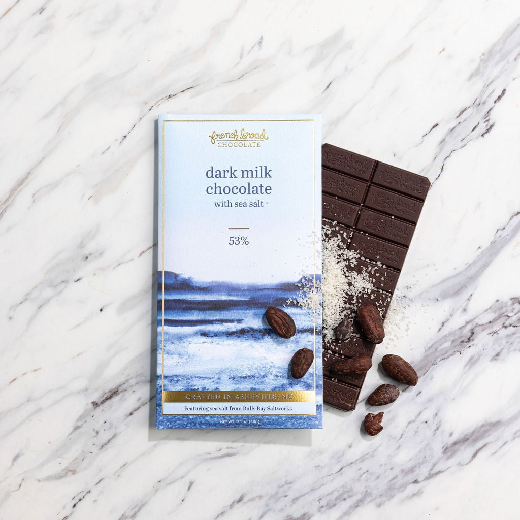 French Broad Milk Dark Milk Sea Salt tavoletta 53% 60g