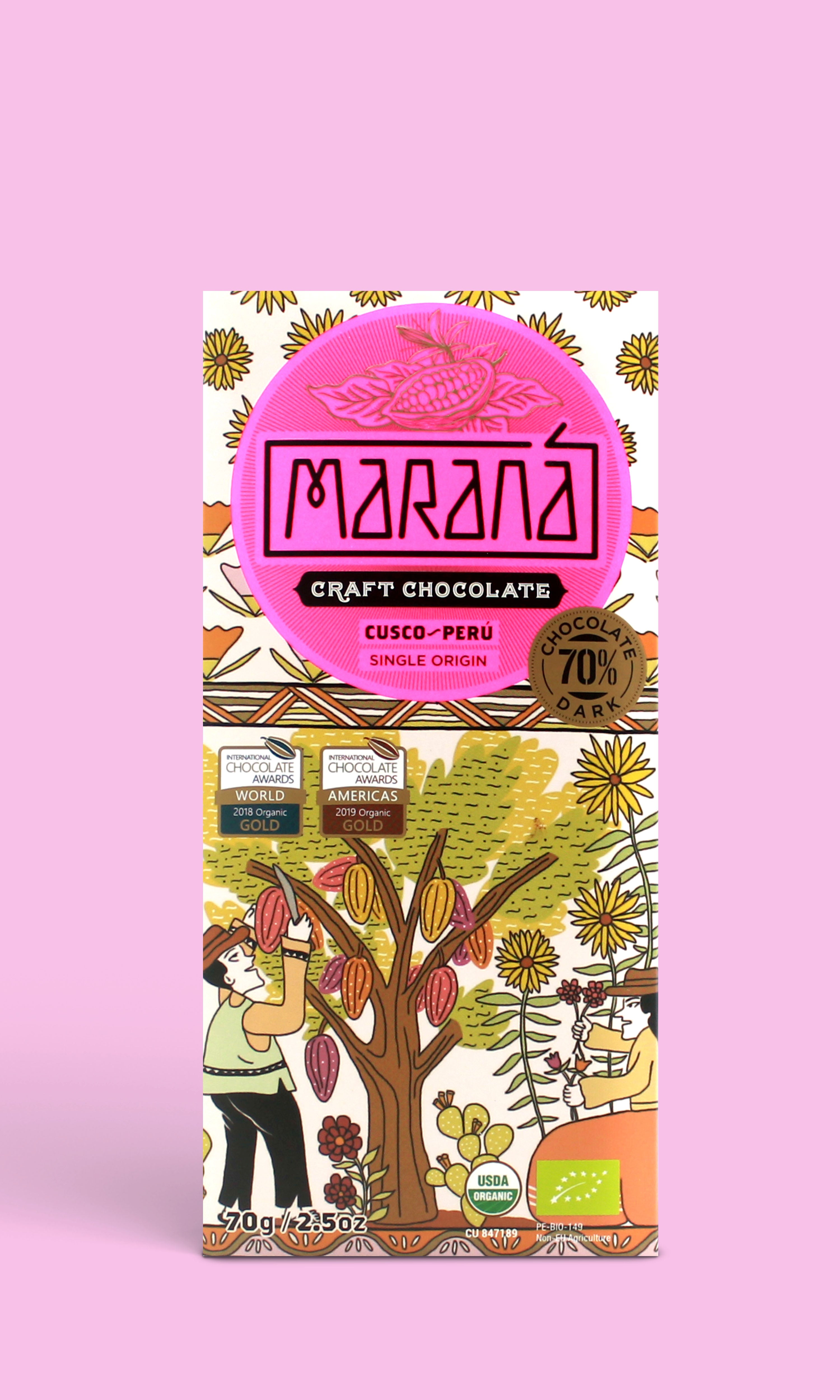Maranà Tabletas Cusco Tavoletta fondente 70% Cusco 70g