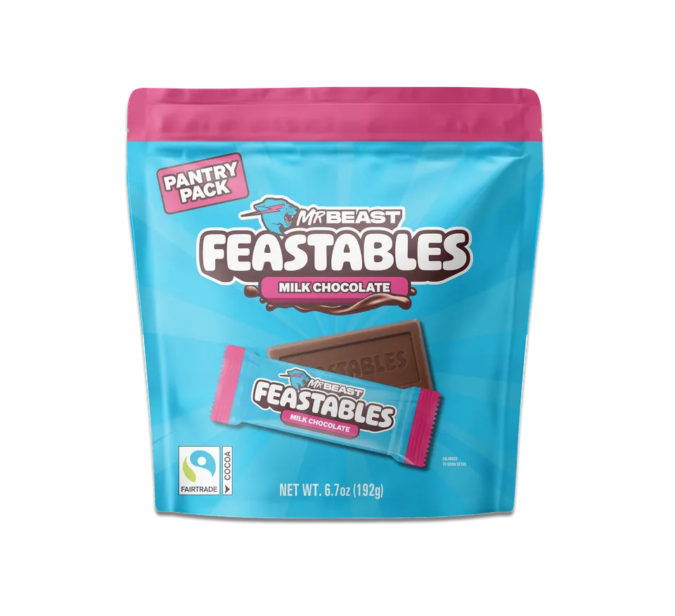 Feastables Chocolate Milk Chocolate tavoletta snack Shareable Bag