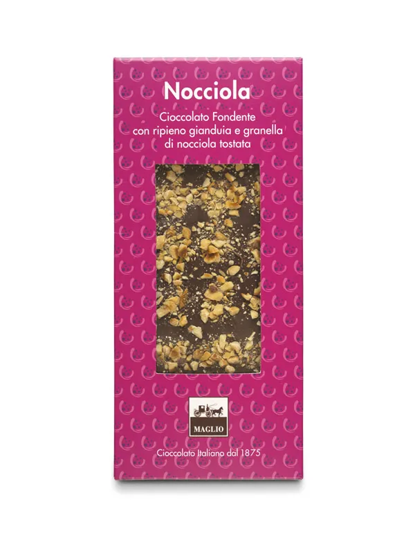 Cioccolato Maglio Fondente tavoletta ripiena nocciola 62%