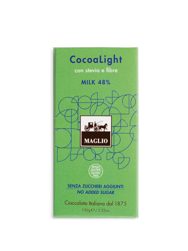 Cioccolato Maglio Cocoalight Tavoletta Latte Stevia 48% Senza Zuccheri