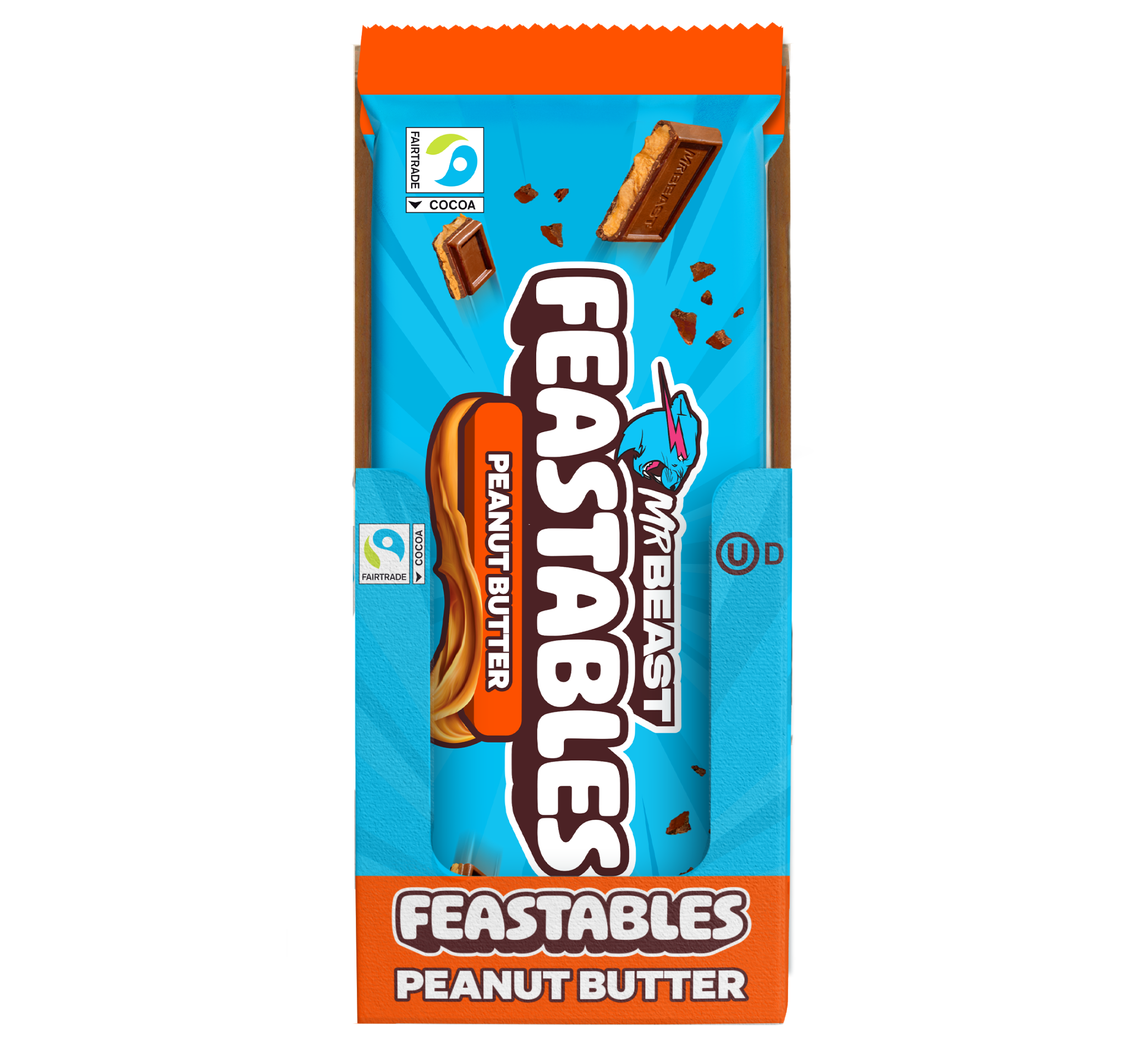 MrBeast Feastables Peanut Butter Tavoletta Latte 10 Pezzi