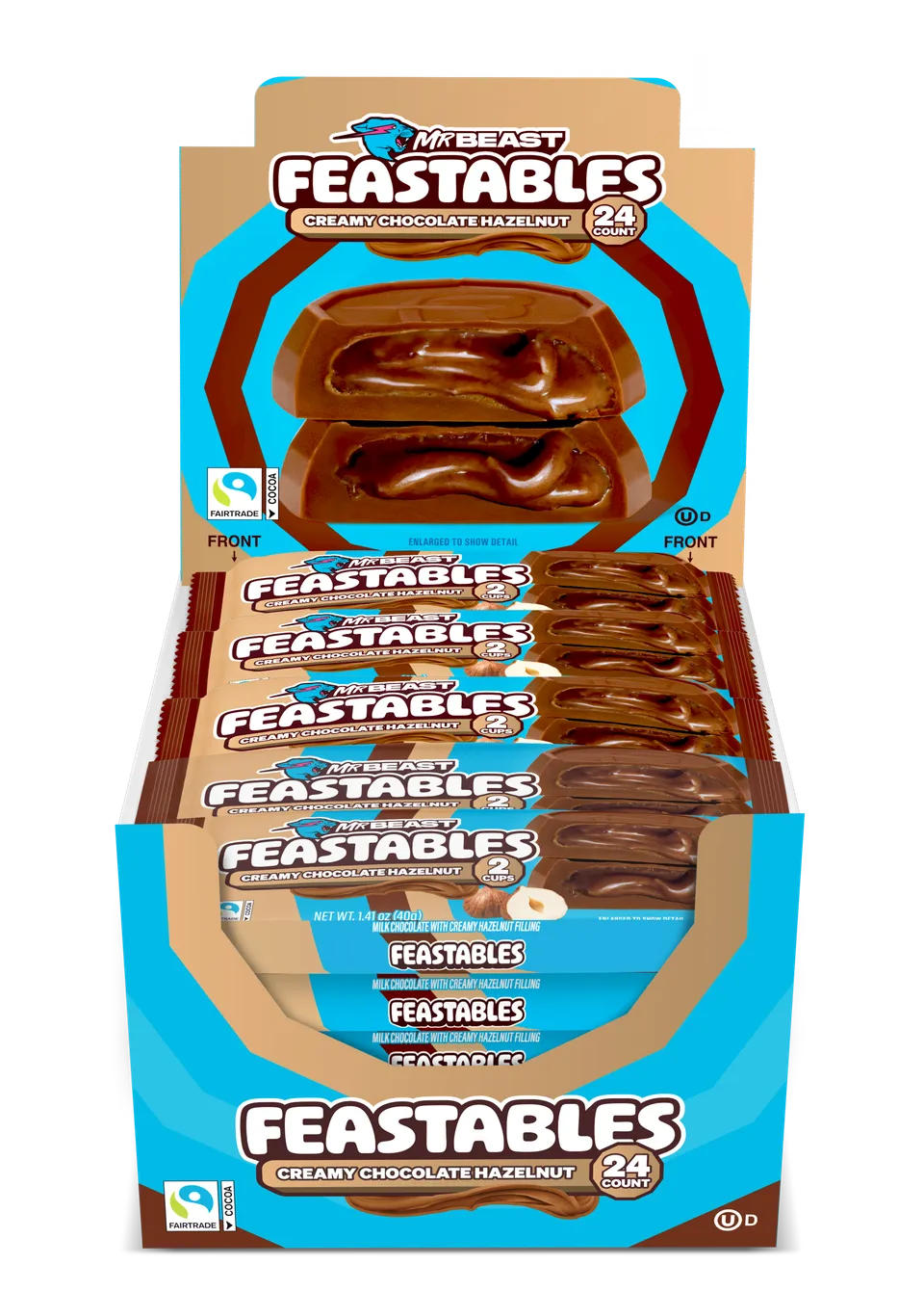 Feastables Cups Hazelnut cioccolato al latte 24 x 2 cups nocciola