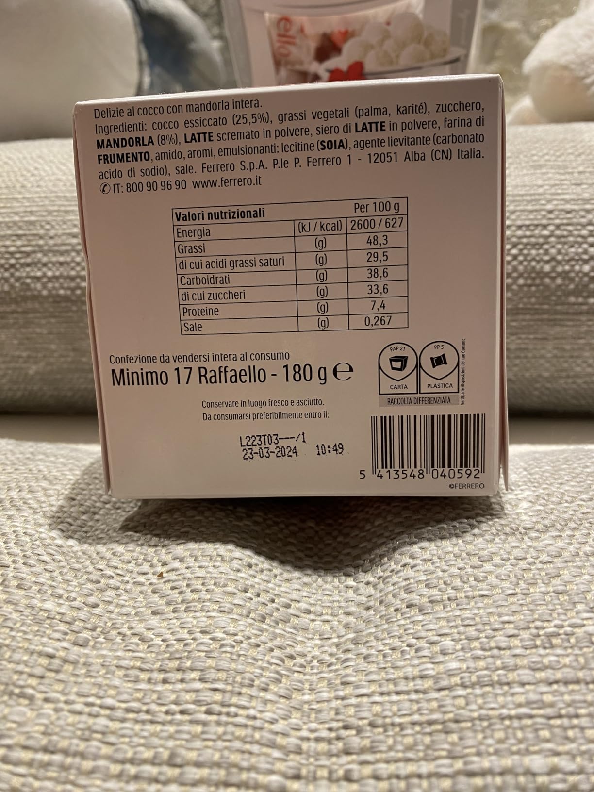 Ferrero Raffaello praline cocco mandorla 18pz 180g