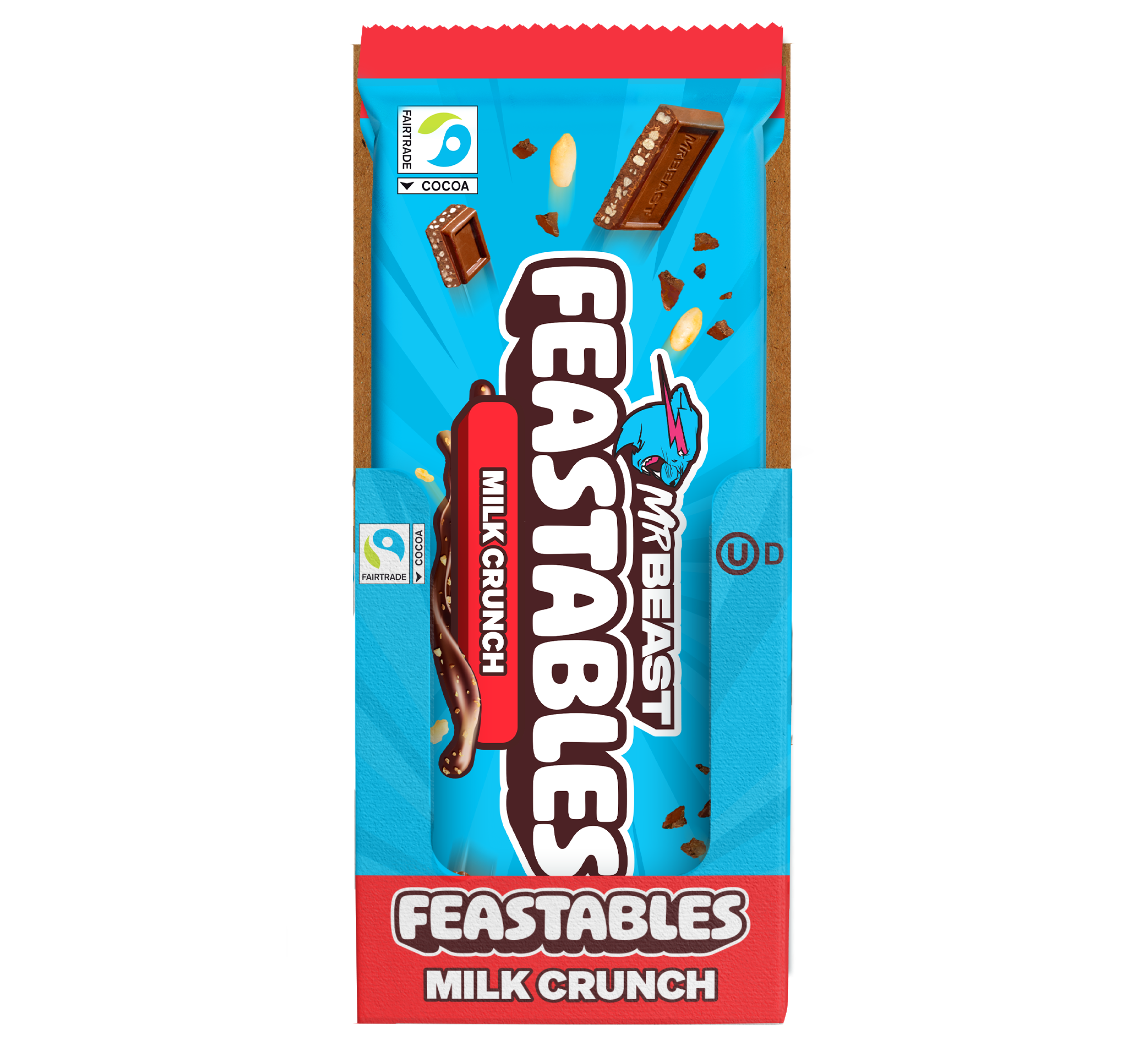 MrBeast Feastables Milk Crunch Tavoletta Latte 10 Pezzi