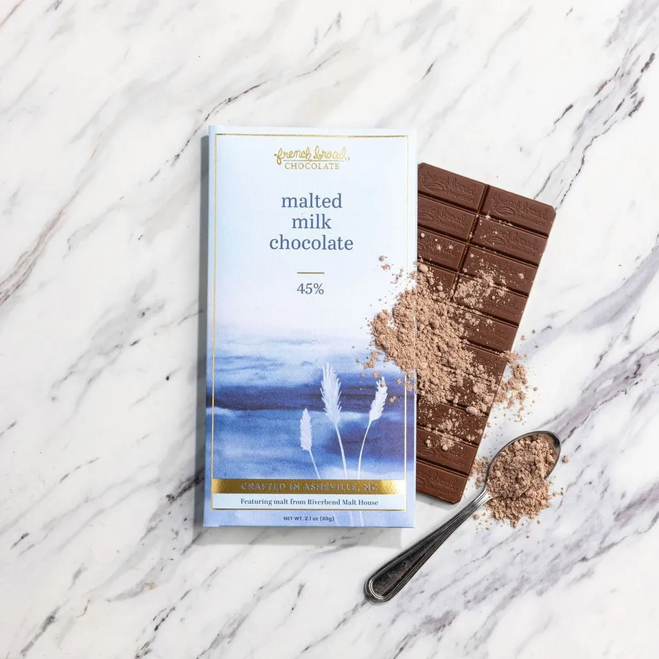 French Broad Malted Milk Chocolate 45% tavoletta 60g malto