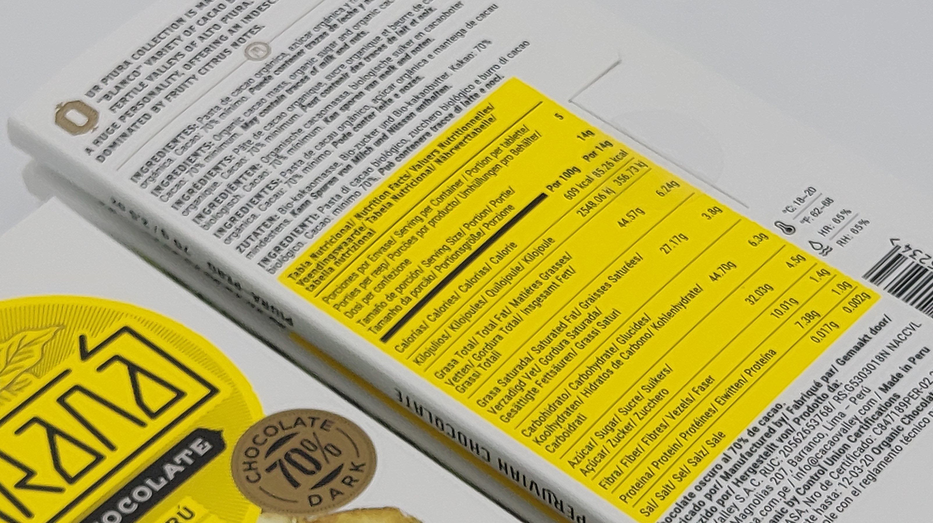Maranà Tabletas Piura 70% Tavoletta Fondente 70g Bio