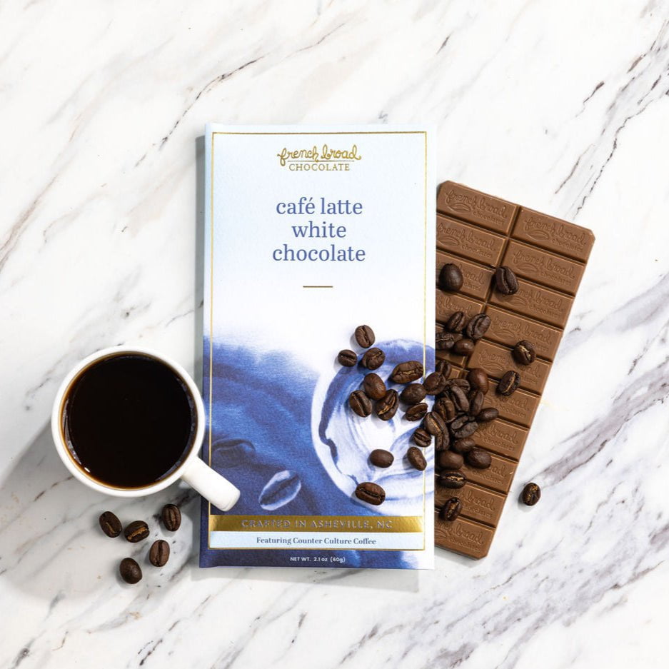 French Broad Carolina Café Latte tavoletta cioccolato bianco 60g caffè
