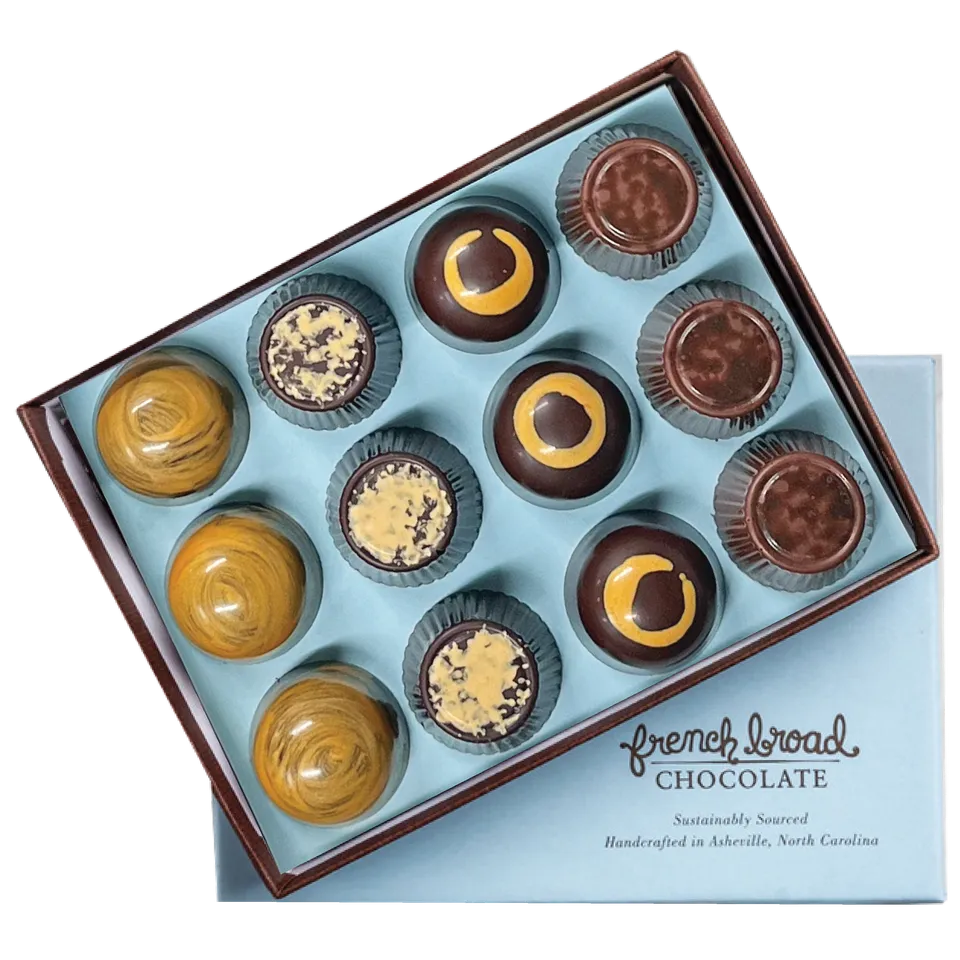 French Broad Bonbons Asheville Praline 12 pezzi