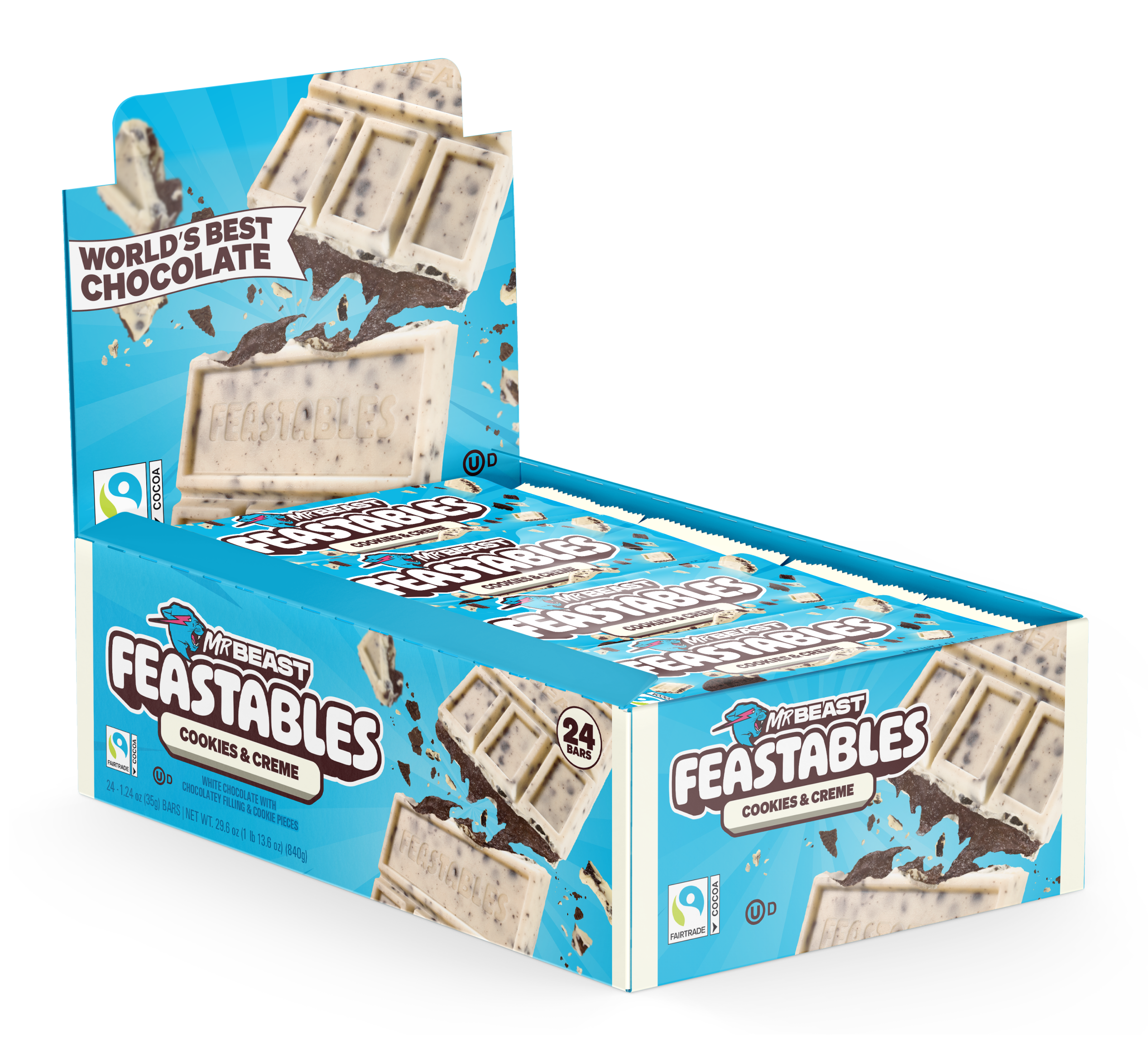Feastables Chocolate Cookies Creme tavoletta 10 pack biscotto