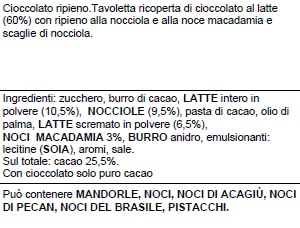 Ferrero Rocher Tavoletta latte 90 g macadamia nocciola