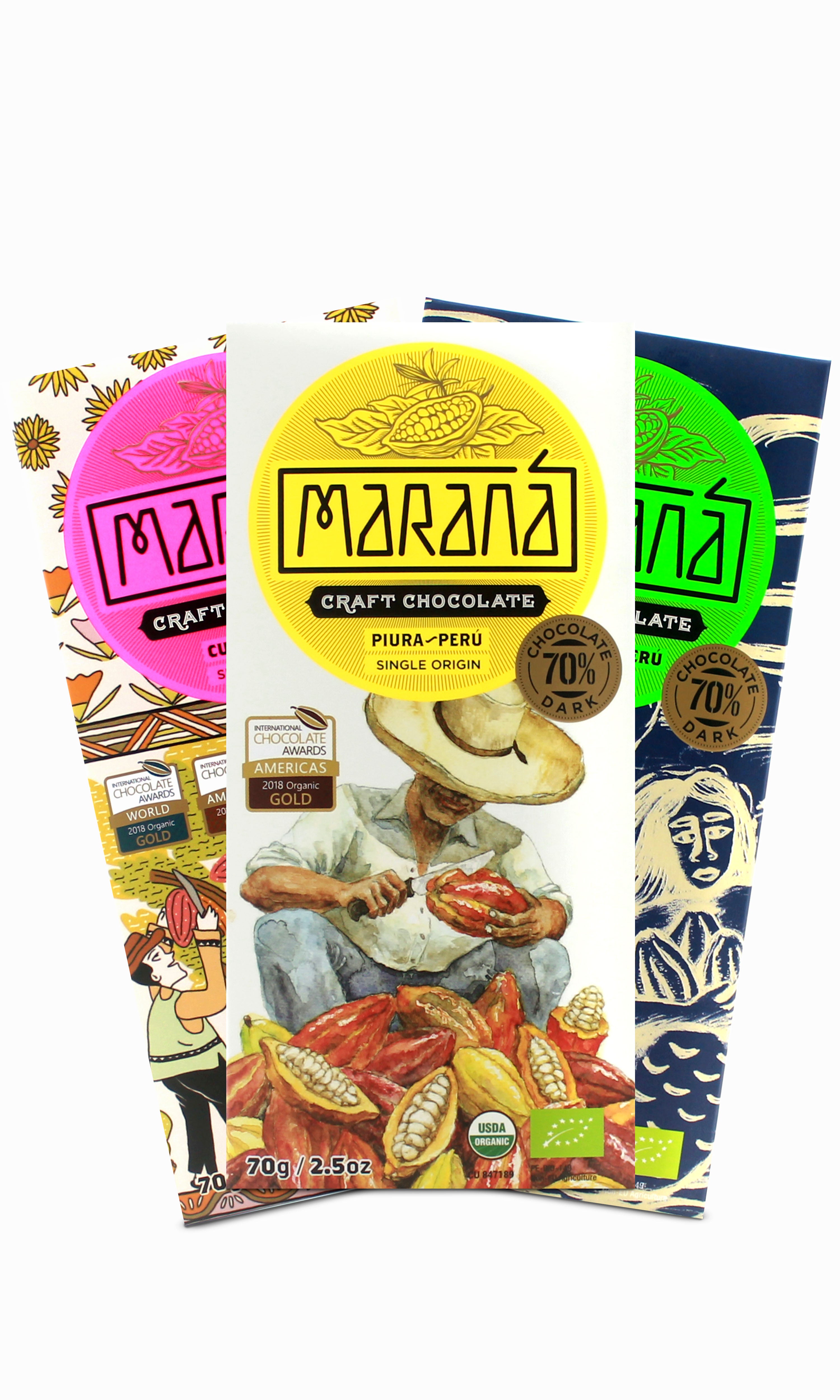 Maranà Dark 70% tavolette 3 origini 3x70g Perù