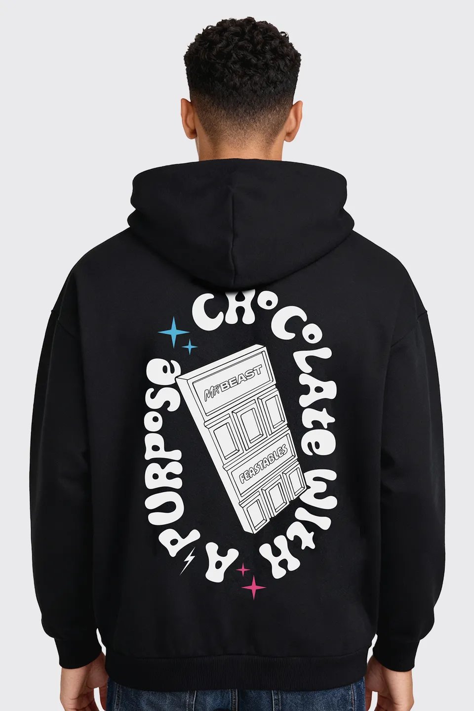 Mr Beast Feastables Merch felpa nera Retro Hoodie cotone