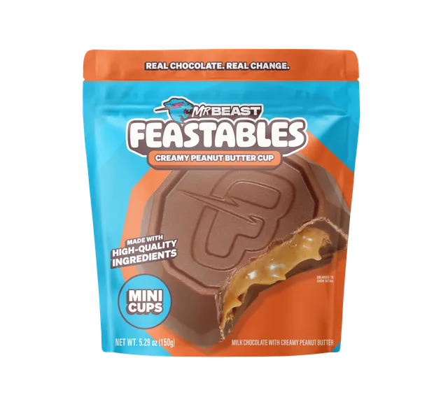 Feastables Cups Peanut Butter busta snack 5.3oz arachidi