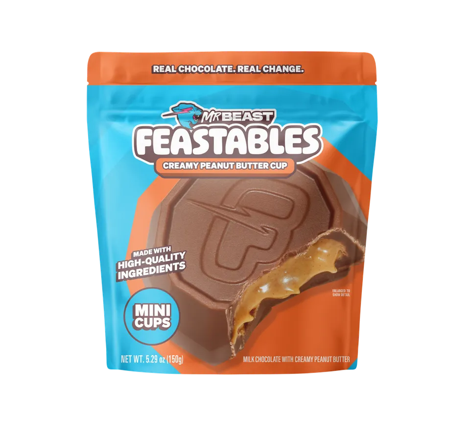 Feastables Cups Peanut Butter busta snack 5.3oz arachidi