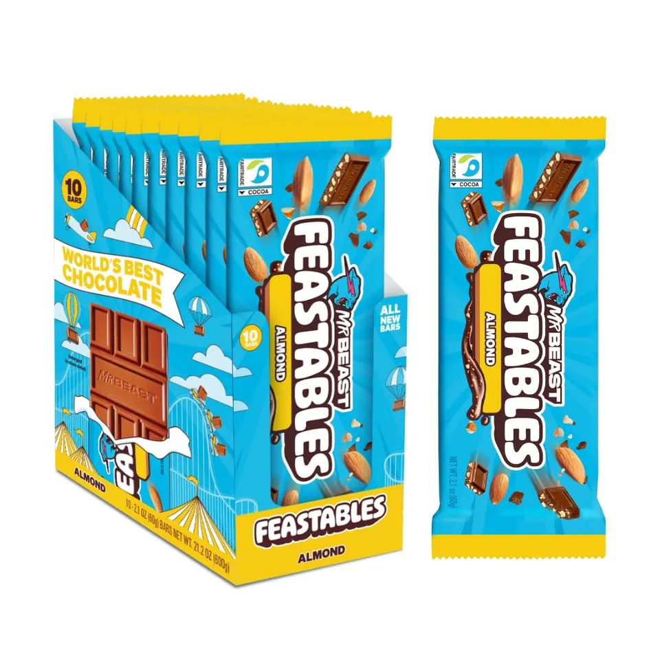 Feastables MrBeast Tavoletta mandorle 10x60 g 54%
