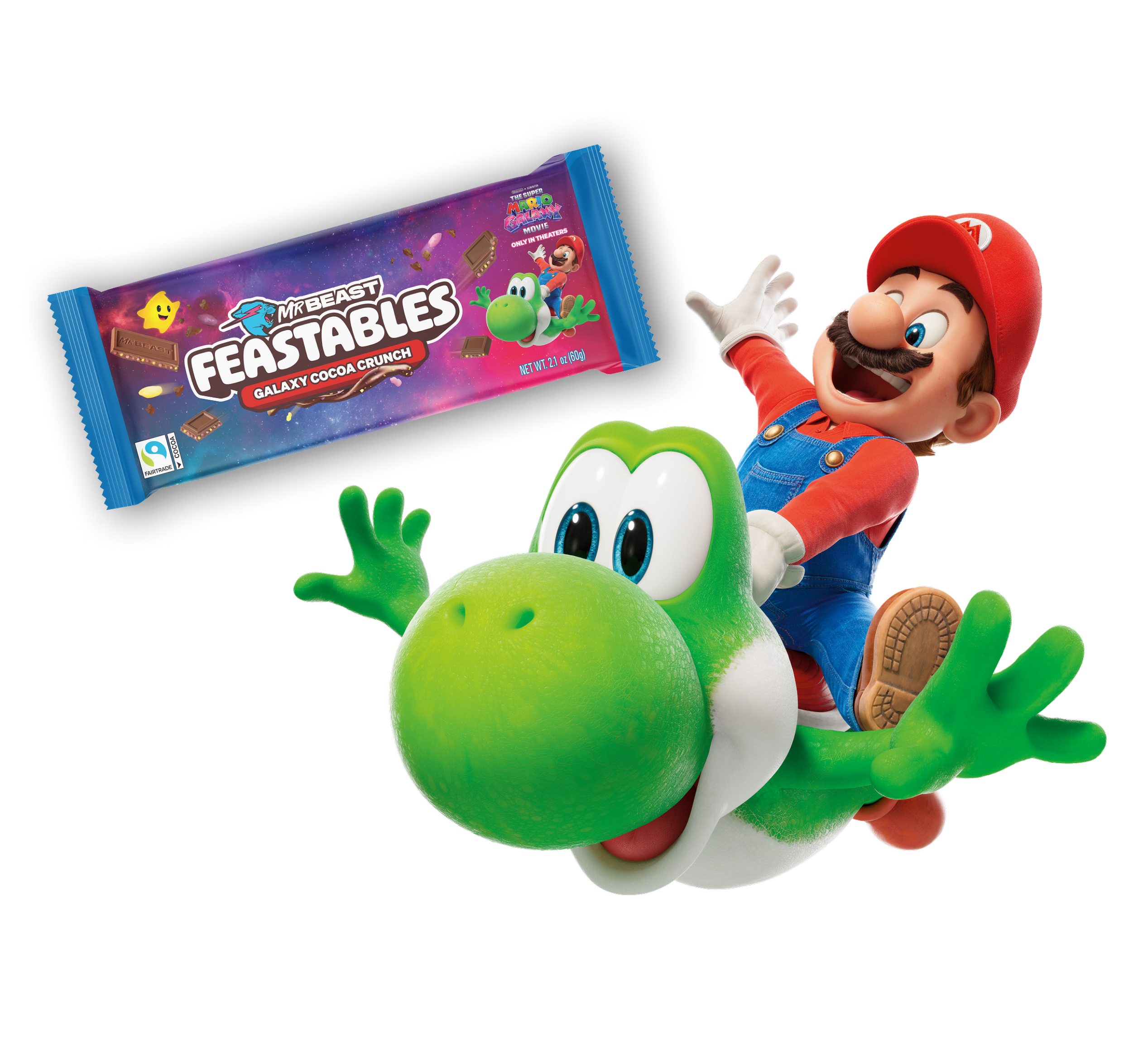 MrBeast Feastables Mario Galaxy Tavoletta Cacao 10 Pezzi