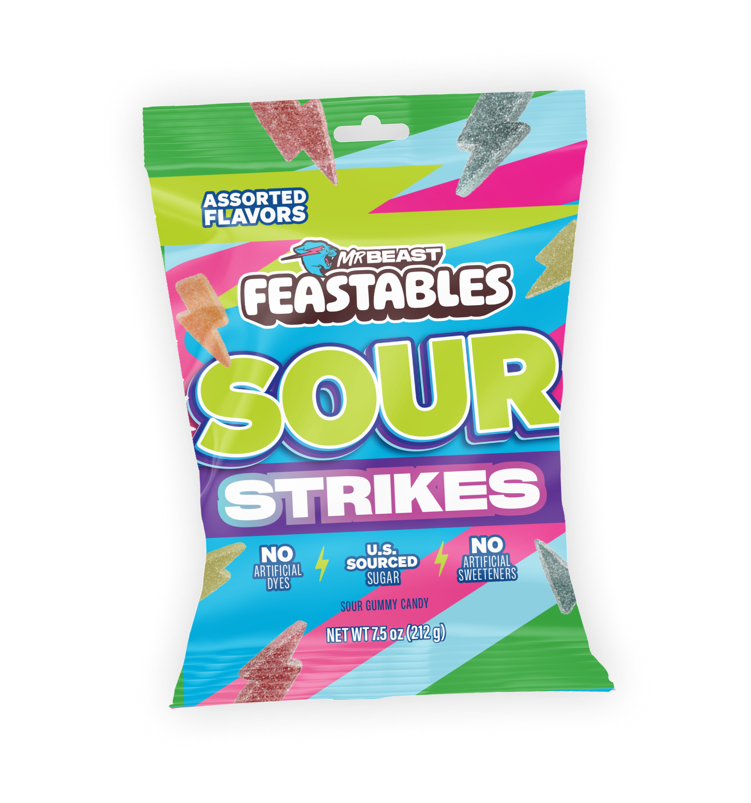 MrBeast Feastables Sour Strikes Caramelle Aspre 9 Buste