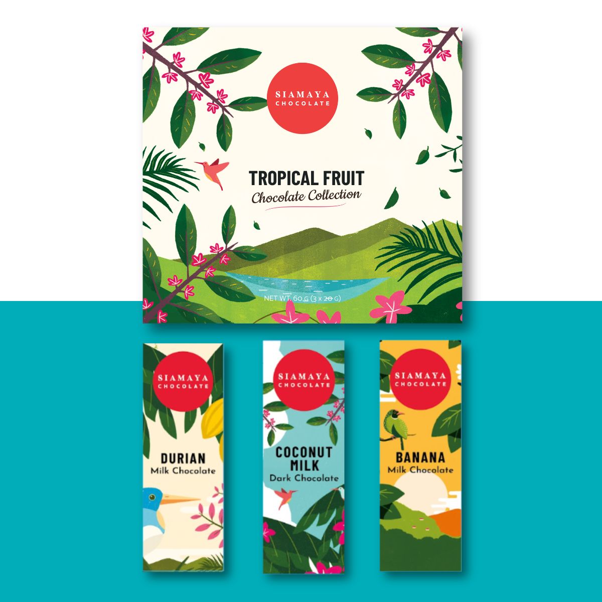 Siamaya Chocolate Collections cioccolato frutti tropicali 3x20g