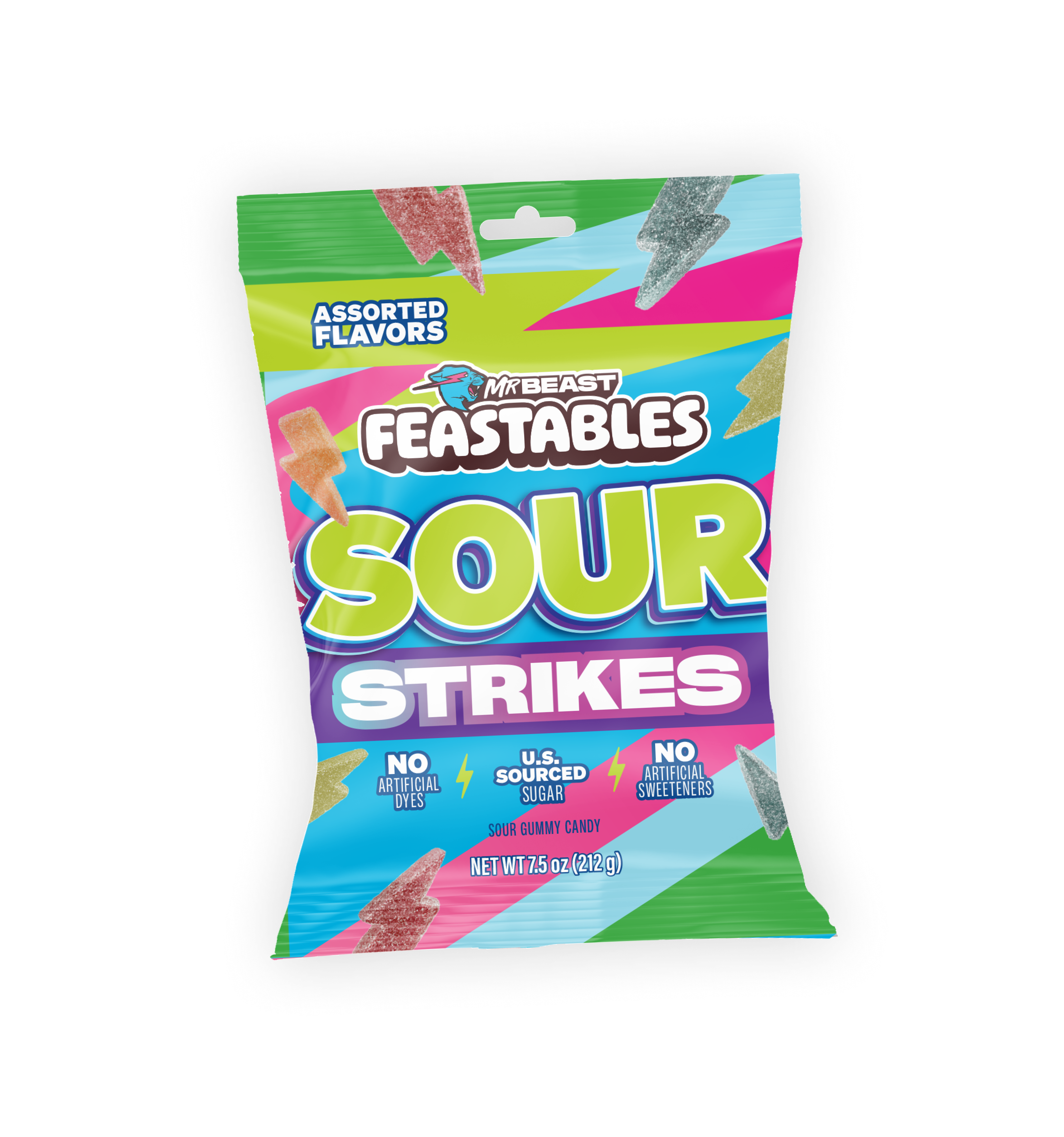 MrBeast Feastables Sour Strikes Caramelle Aspre 9 Buste