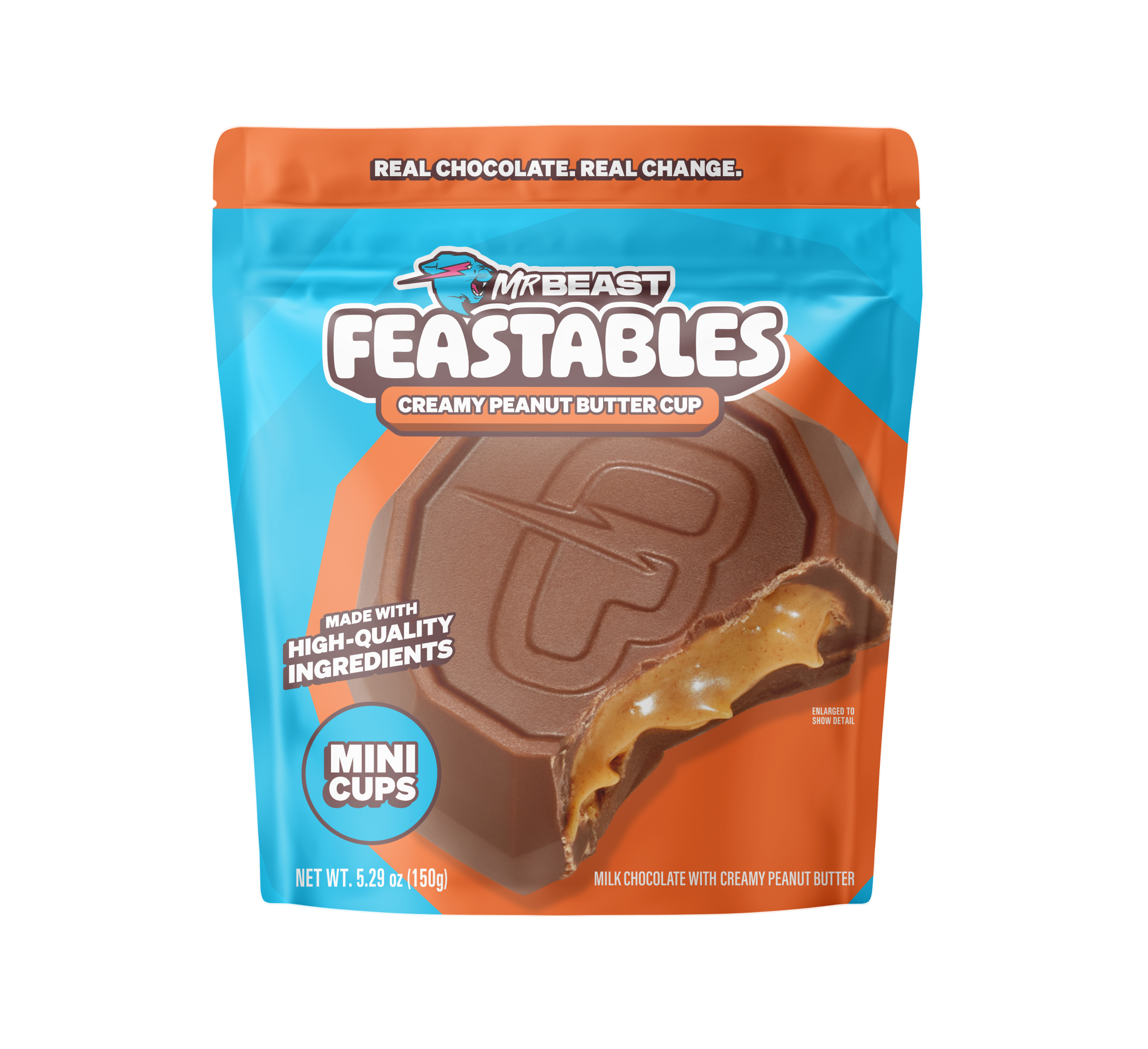 Feastables Cups Peanut Butter busta snack 5.3oz arachidi