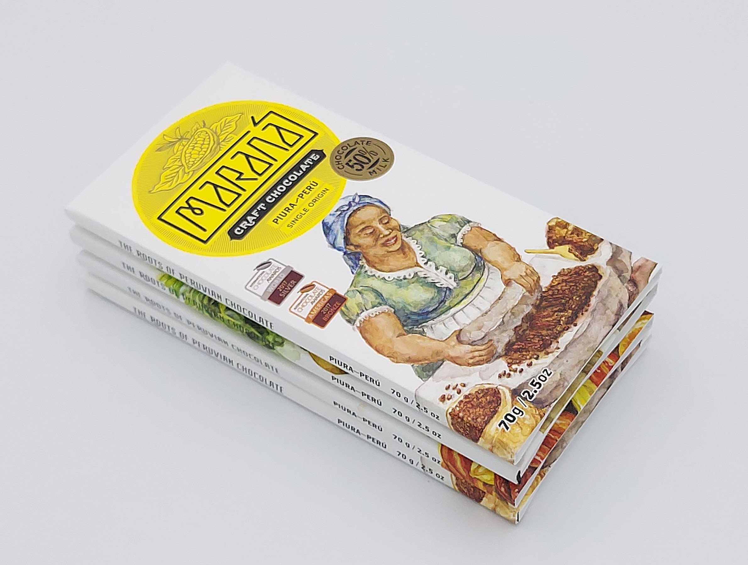 Maranà Piura tavoletta latte 70g 50% cacao