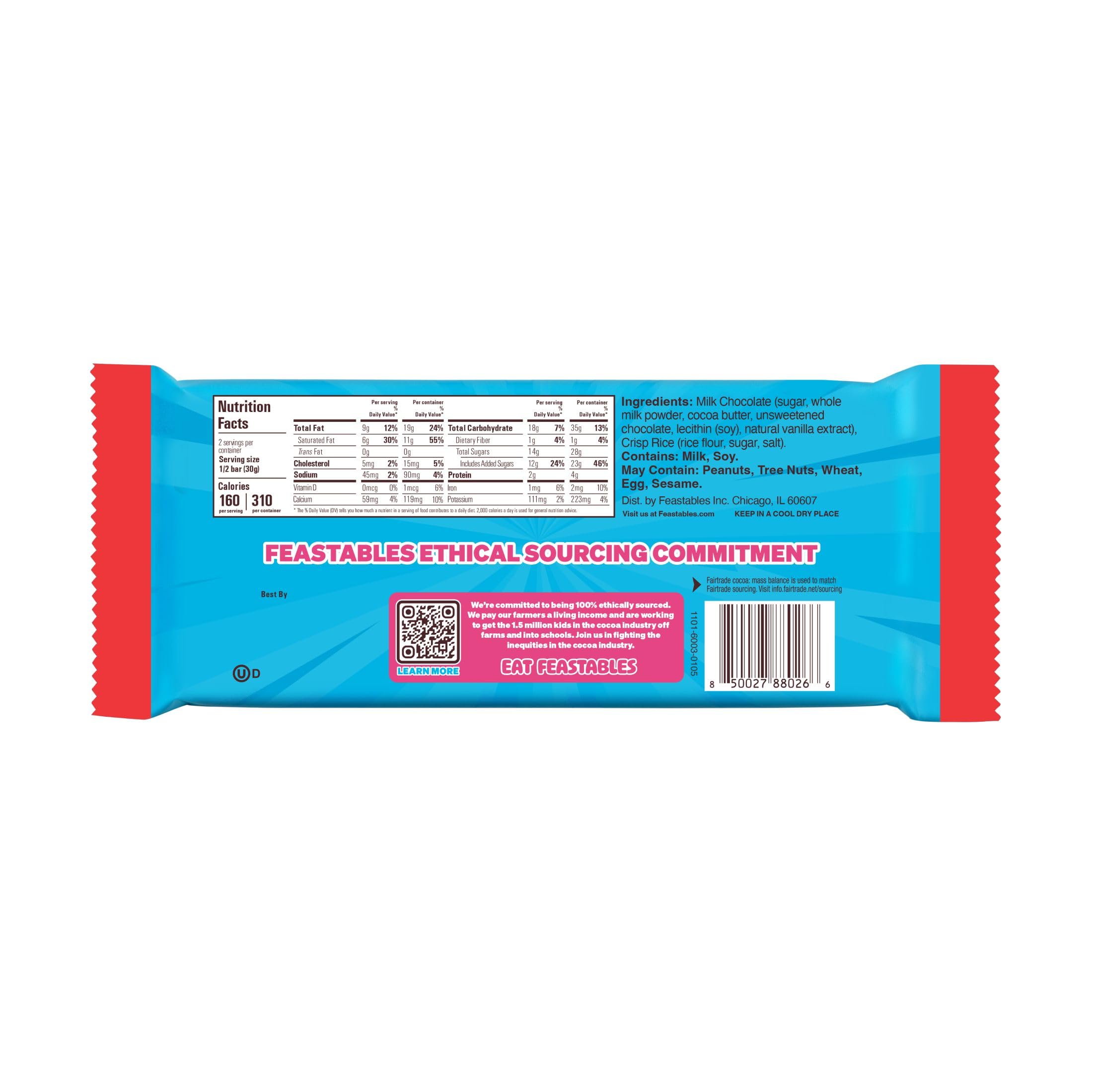 Feastables Chocolate Bars barrette latte crunch riso 10x60g