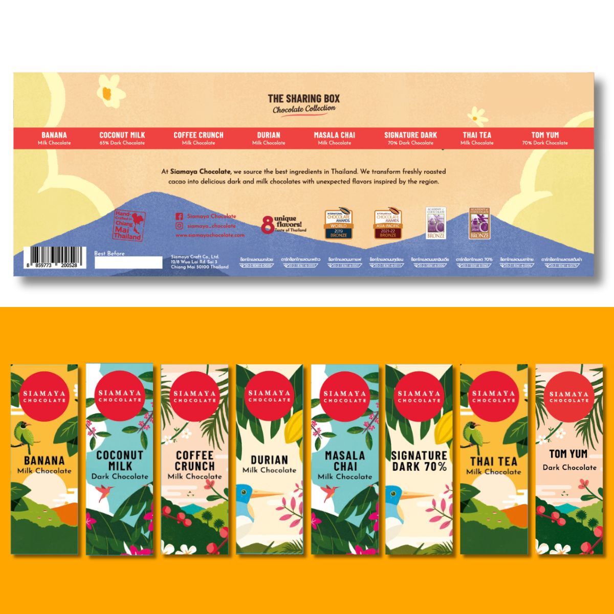 Siamaya Chocolate Collections Sharing Box cioccolatini 8x20g gusti thai