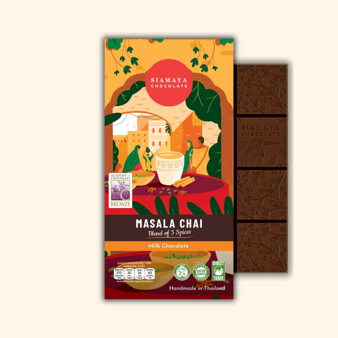 Siamaya Milk Chocolate Masala Chai tavoletta latte spezie
