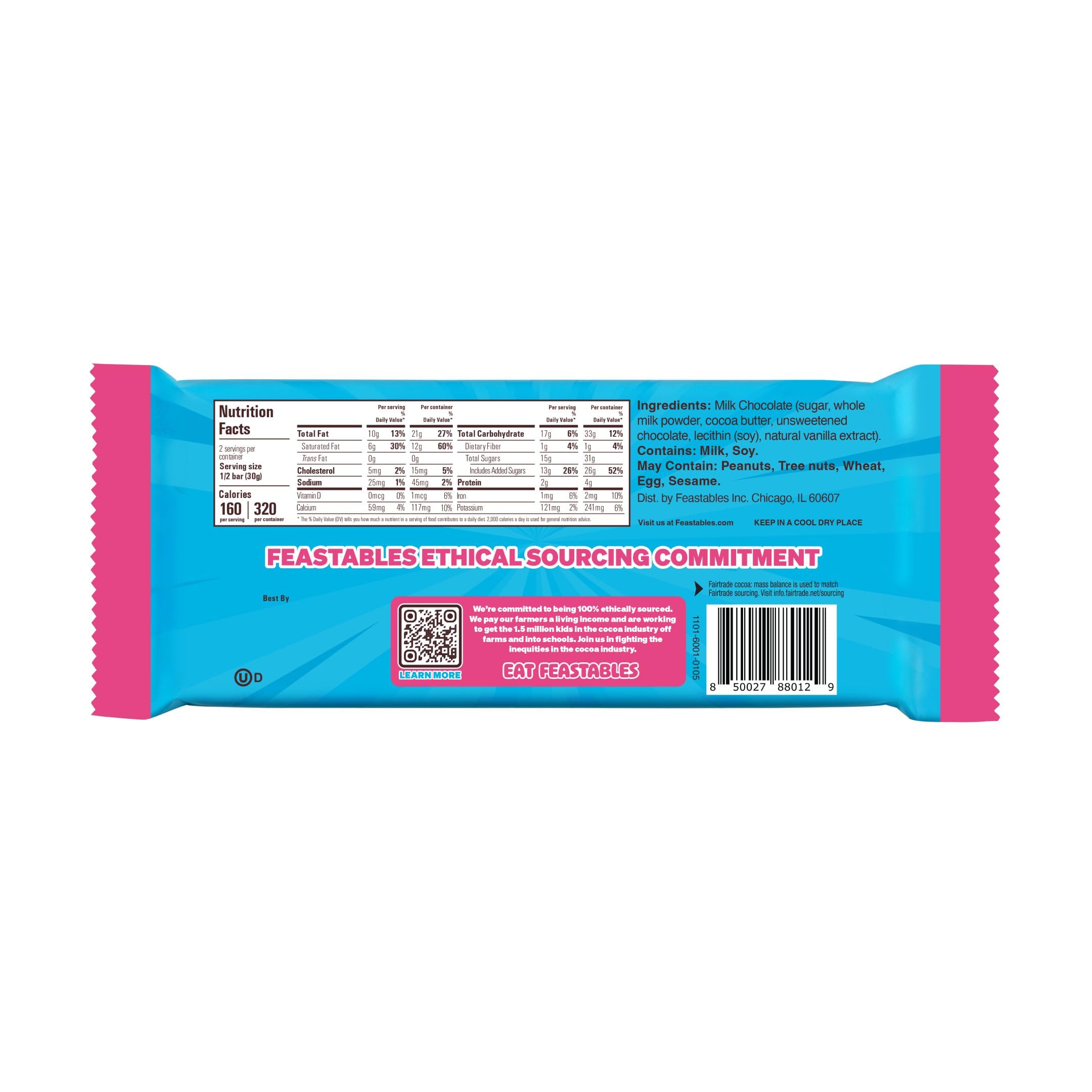 Feastables Chocolate Bars barrette cioccolato al latte 10x60g senza glutine