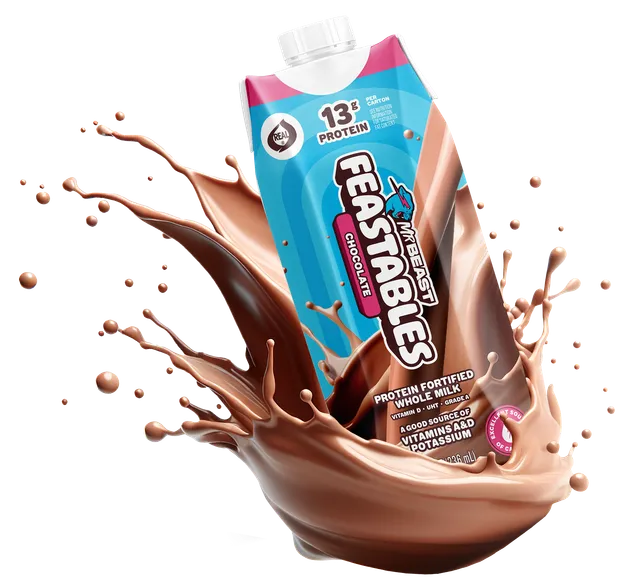 Feastables Milk Chocolate Milk bevanda 14oz Bottles 12 Pack