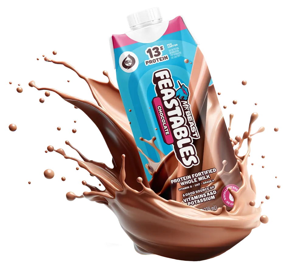 Feastables Milk Chocolate Milk bevanda 14oz Bottles 12 Pack