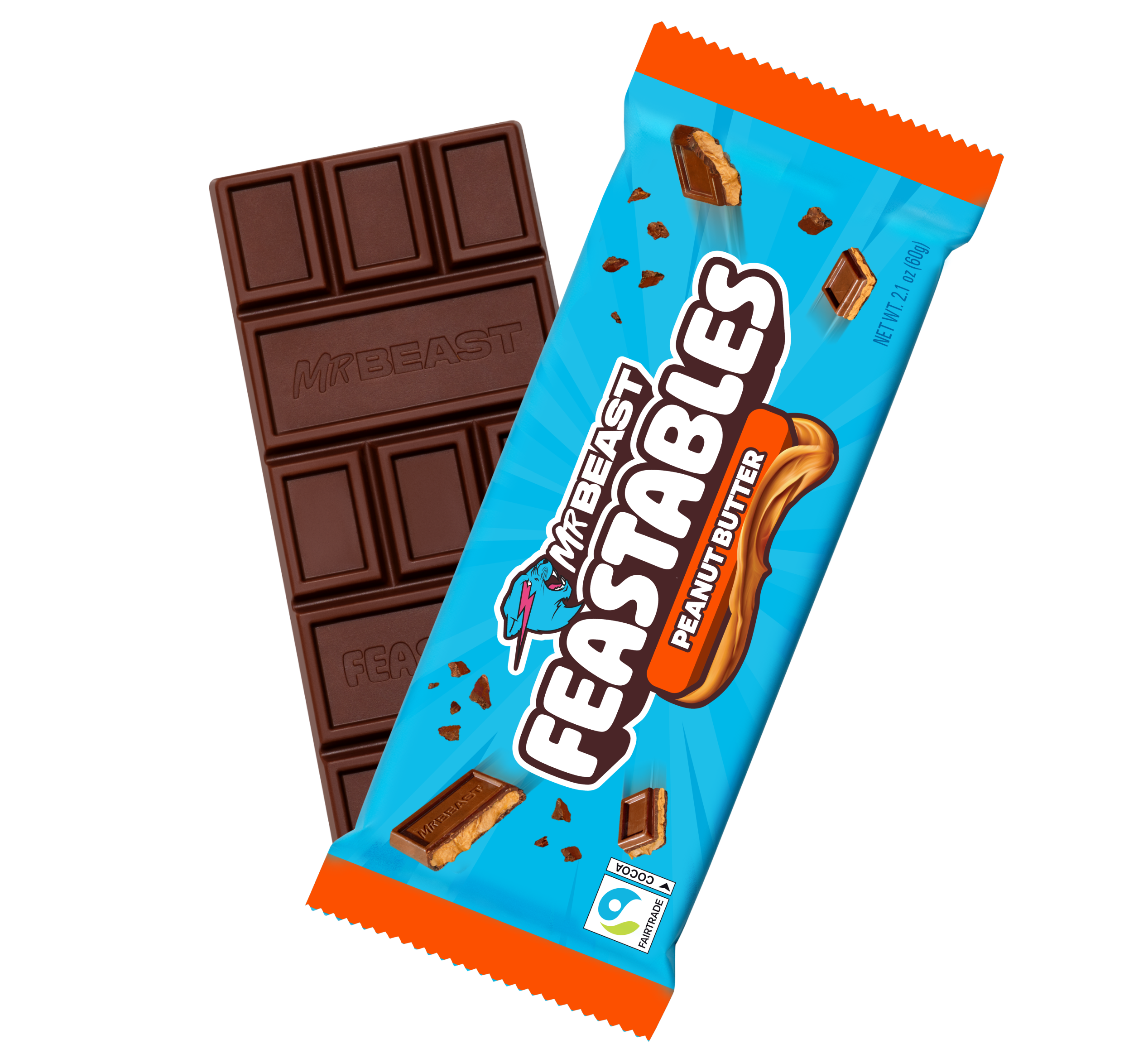 MrBeast Feastables Peanut Butter Tavoletta Latte 10 Pezzi