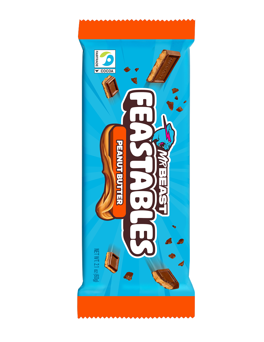 MrBeast Feastables Peanut Butter Tavoletta Latte 10 Pezzi