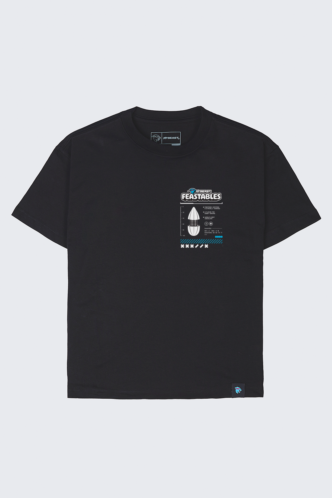 MrBeast Feastables Y2K Tee Maglietta Bambino Nero SM
