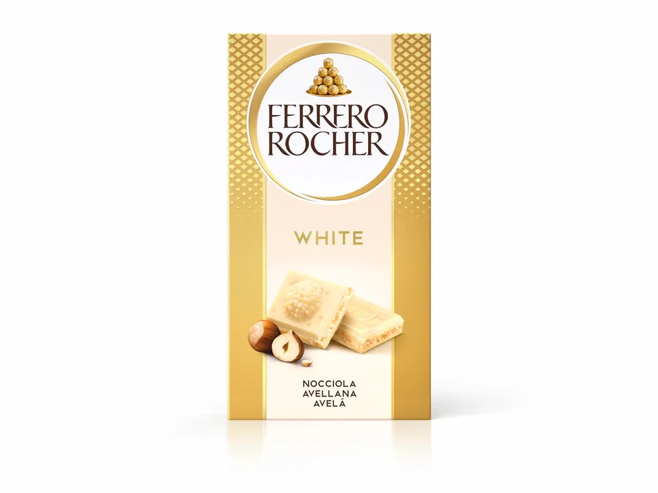 Ferrero Rocher Tavoletta cioccolato bianco 90 g nocciola