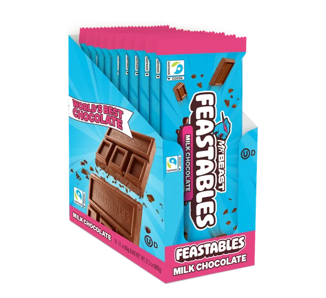 Feastables Chocolate Milk Chocolate tavoletta 10 Pack King Size