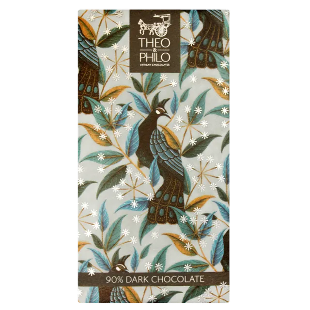 Theo & Philo Dark Chocolate Bars 90% Tavoletta Fondente 45g Extra Amaro