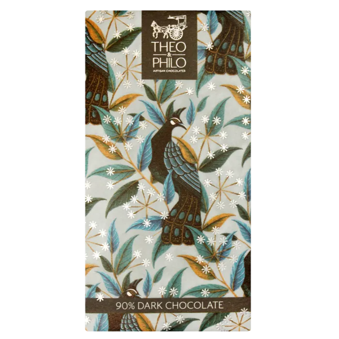 Theo & Philo Dark Chocolate Bars 90% Tavoletta Fondente 45g Extra Amaro
