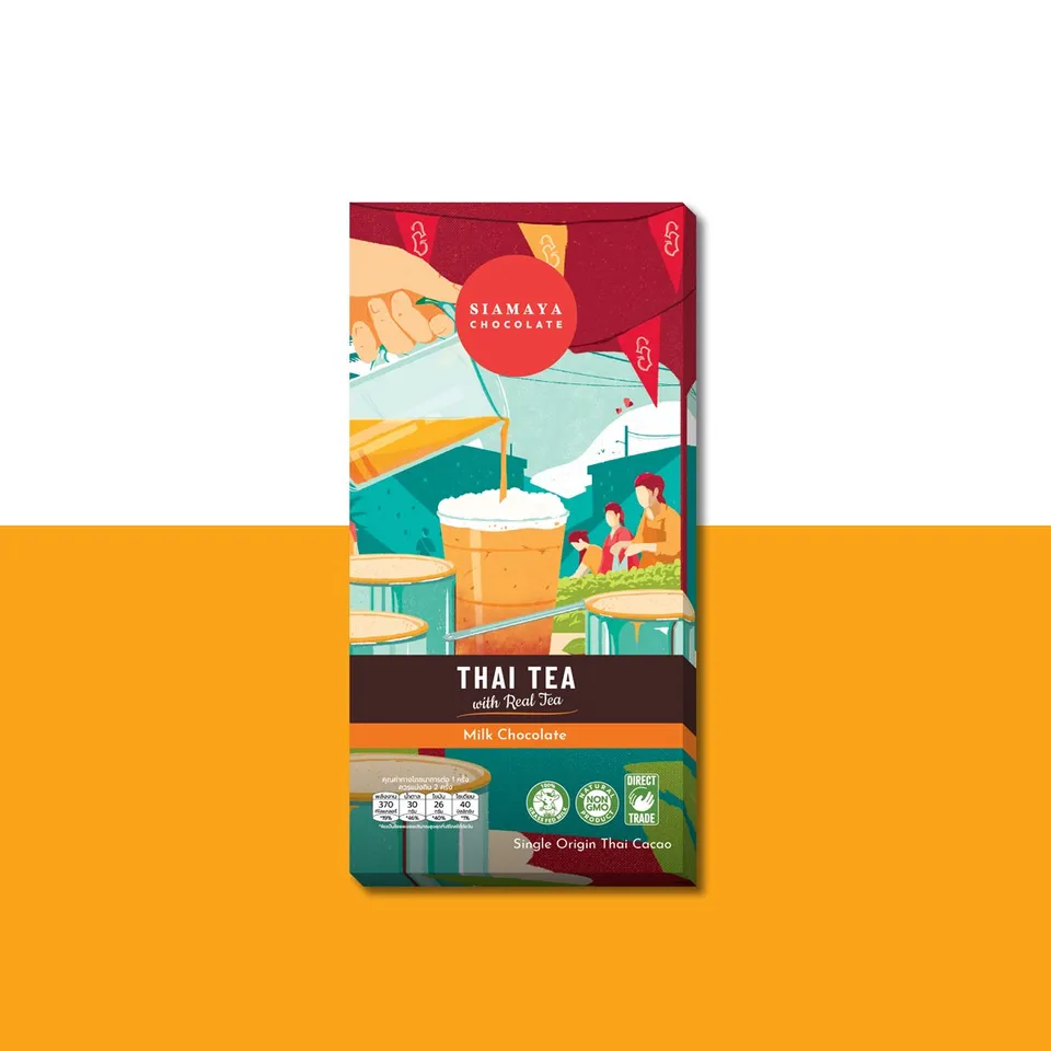 Siamaya Thai Tea Milk Chocolate tavoletta thai tea box 12