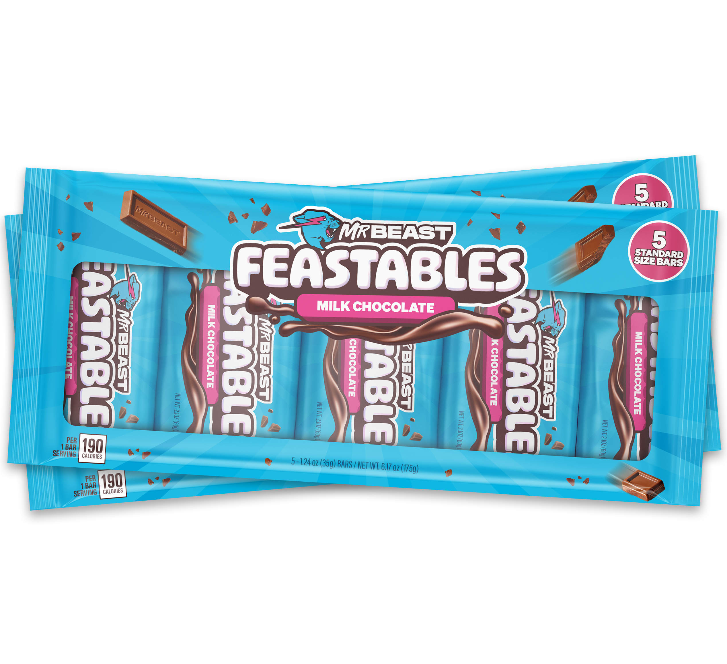 Feastables Chocolate Milk tavoletta bundle 2x5 pack latte