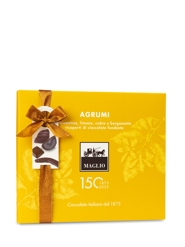 Cioccolato Maglio Agrumi fondente 62% scatola regalo frutta
