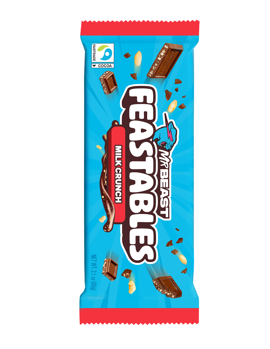 MrBeast Feastables Milk Crunch Tavoletta Latte 10 Pezzi