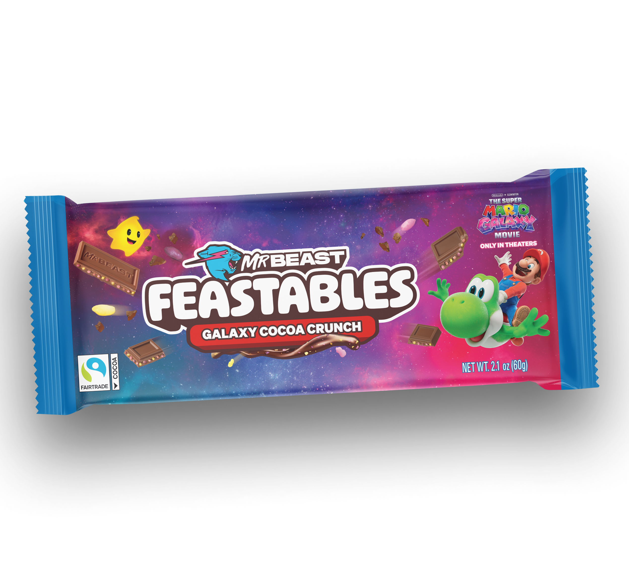 MrBeast Feastables Mario Galaxy Tavoletta Cacao 10 Pezzi